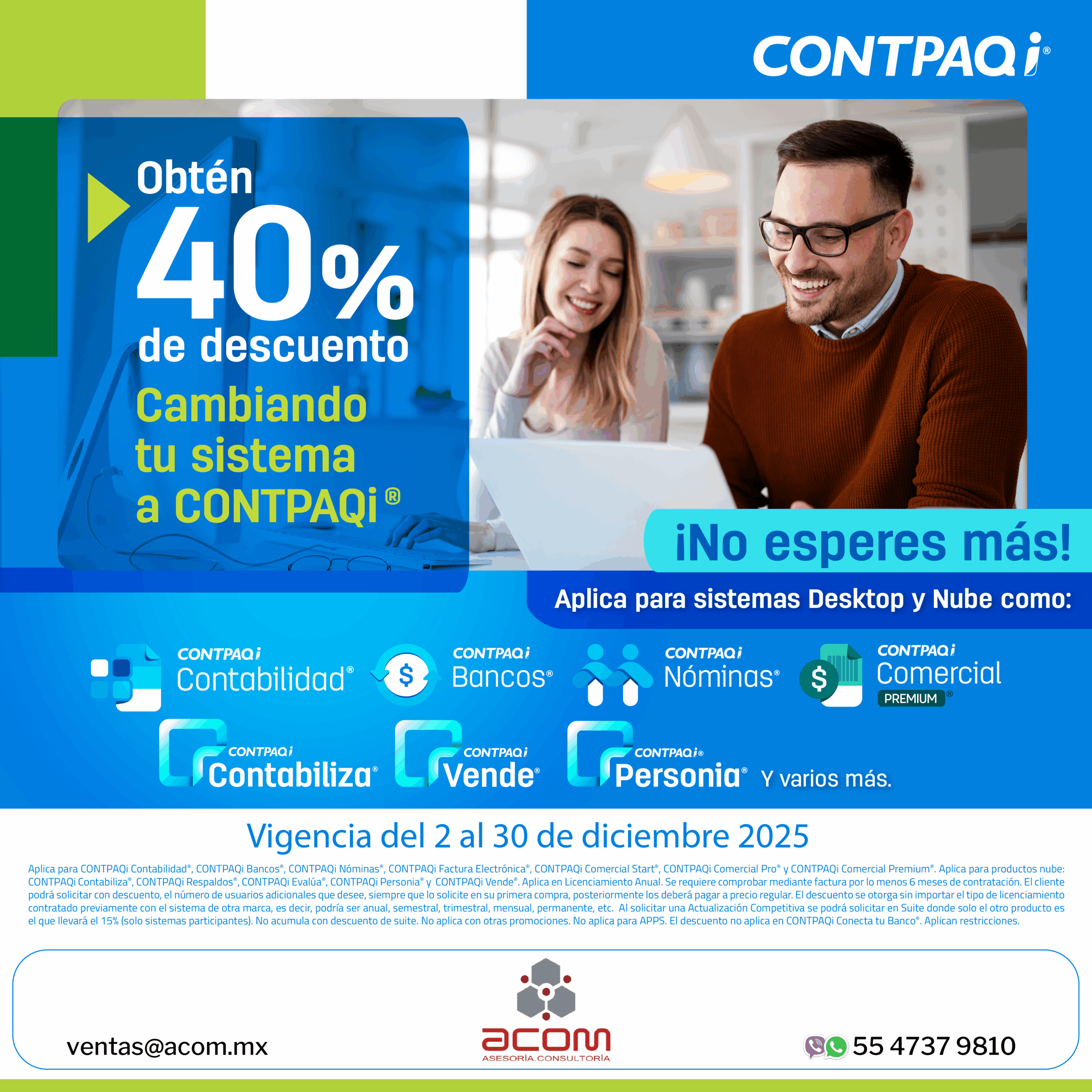 Actualizacion competitiva 40% de Descuento